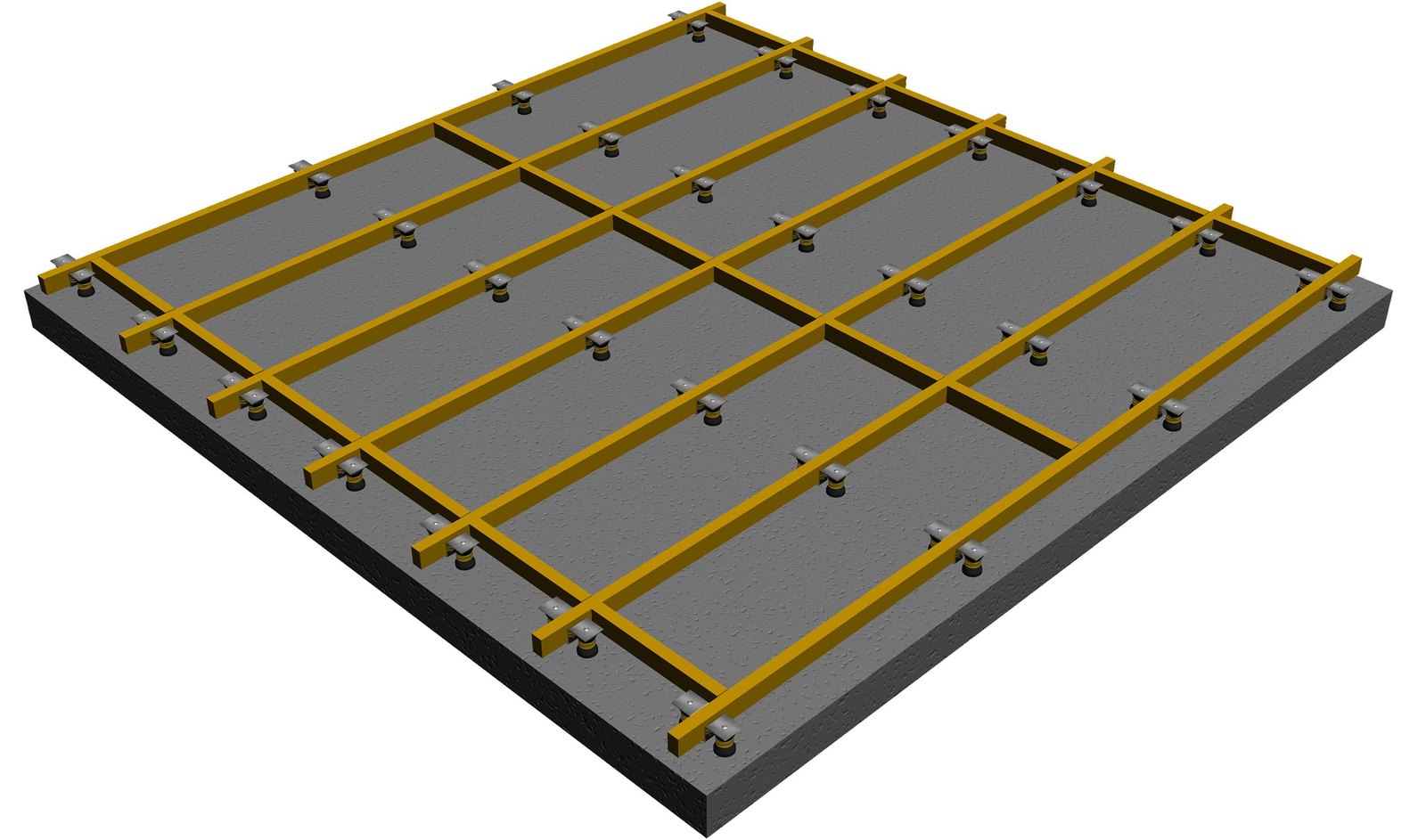 Bonda floor isolation: isolators and joists