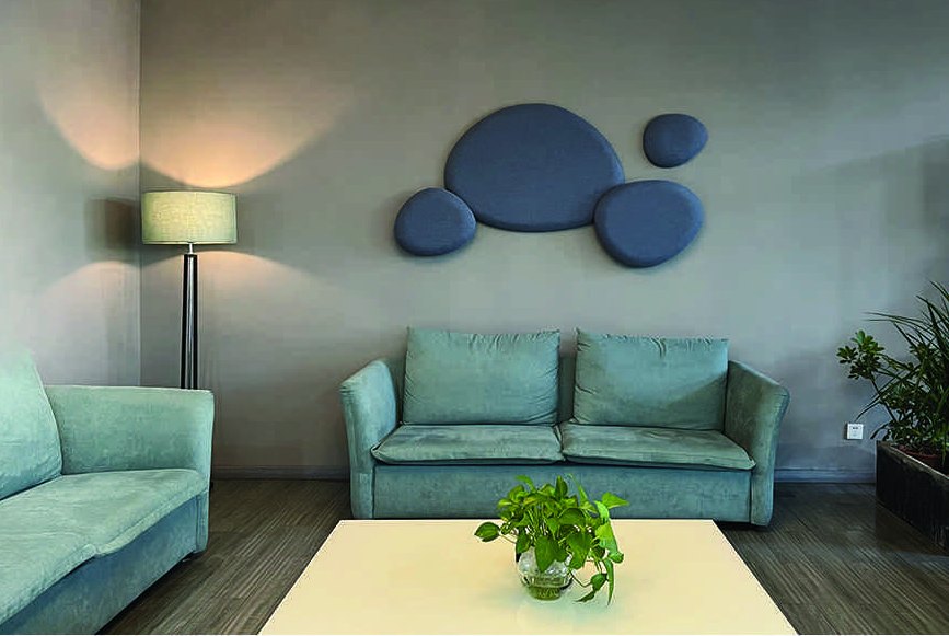 Soundbox modules in a living room