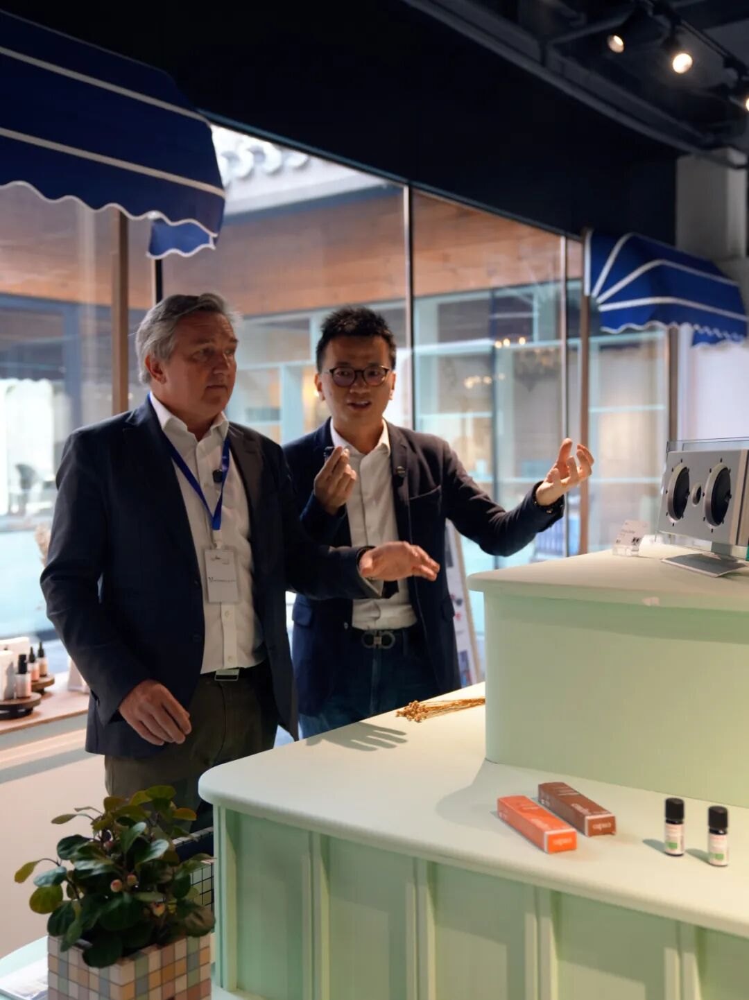 A conversation at the exhibition